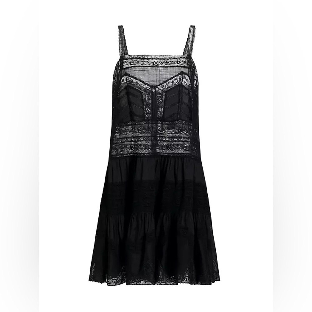 NWT Zimmermann Halliday Tiered Lace Trim Dress 2 US8